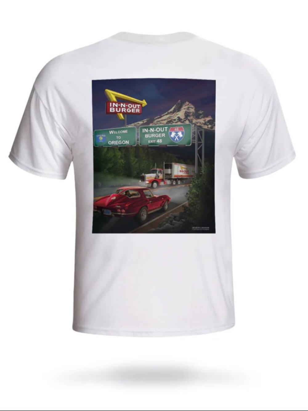 In-N-Out Burger Americana Corvette Diner Retro T-shirt Size Large